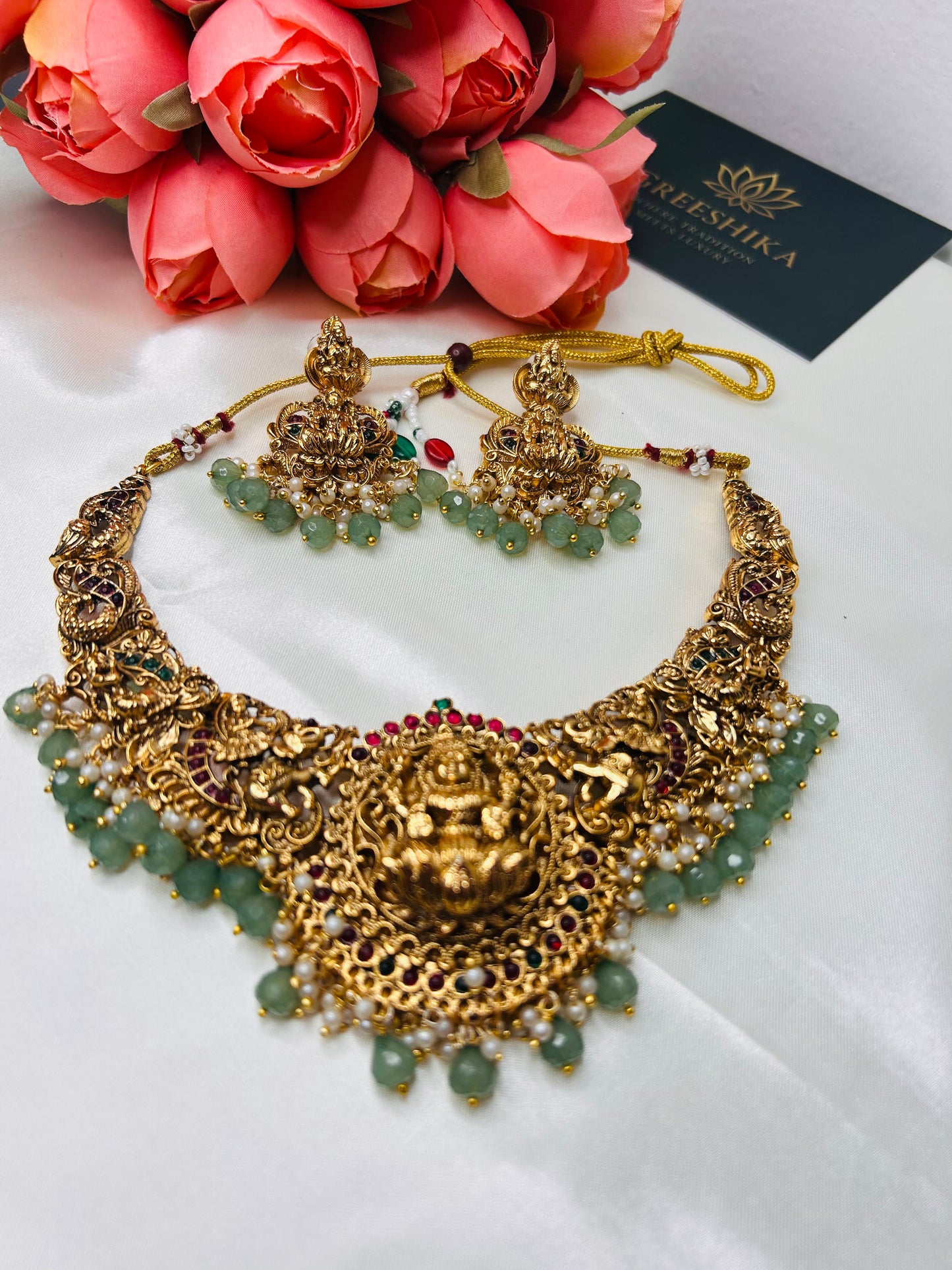 NAGAS KEMP BRIDAL NECKLASE WITH JHUMKA
