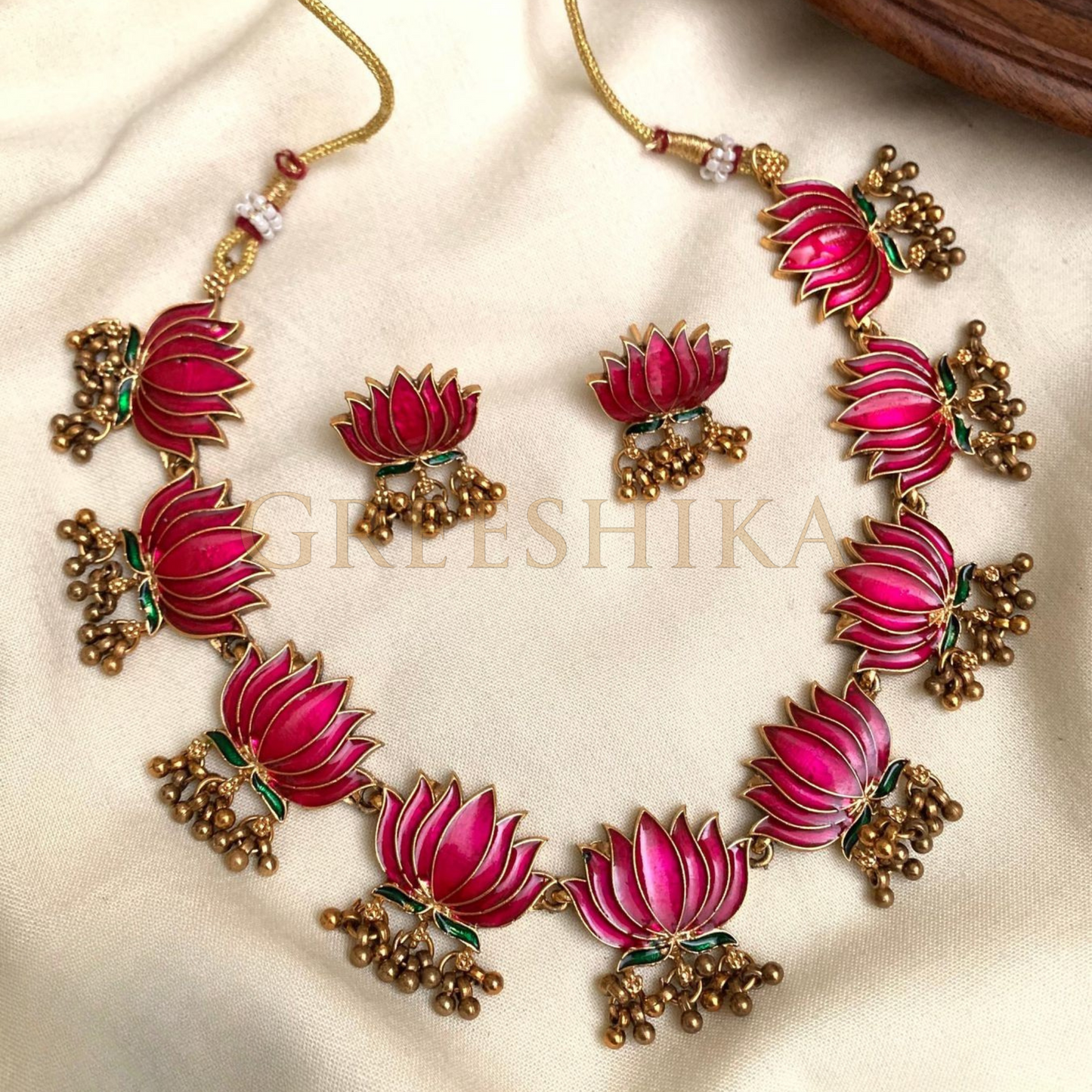 Lotus Enamel Necklace