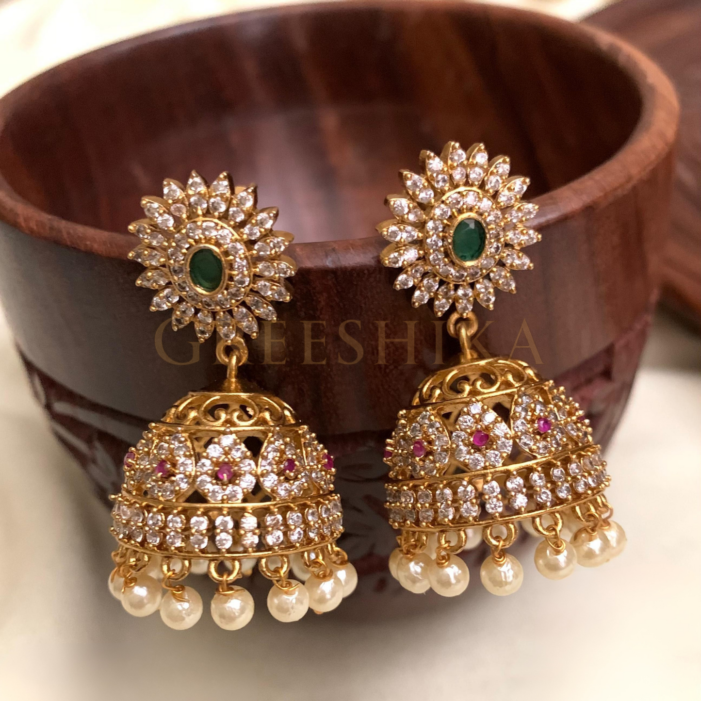 AD Stone Jhumkis