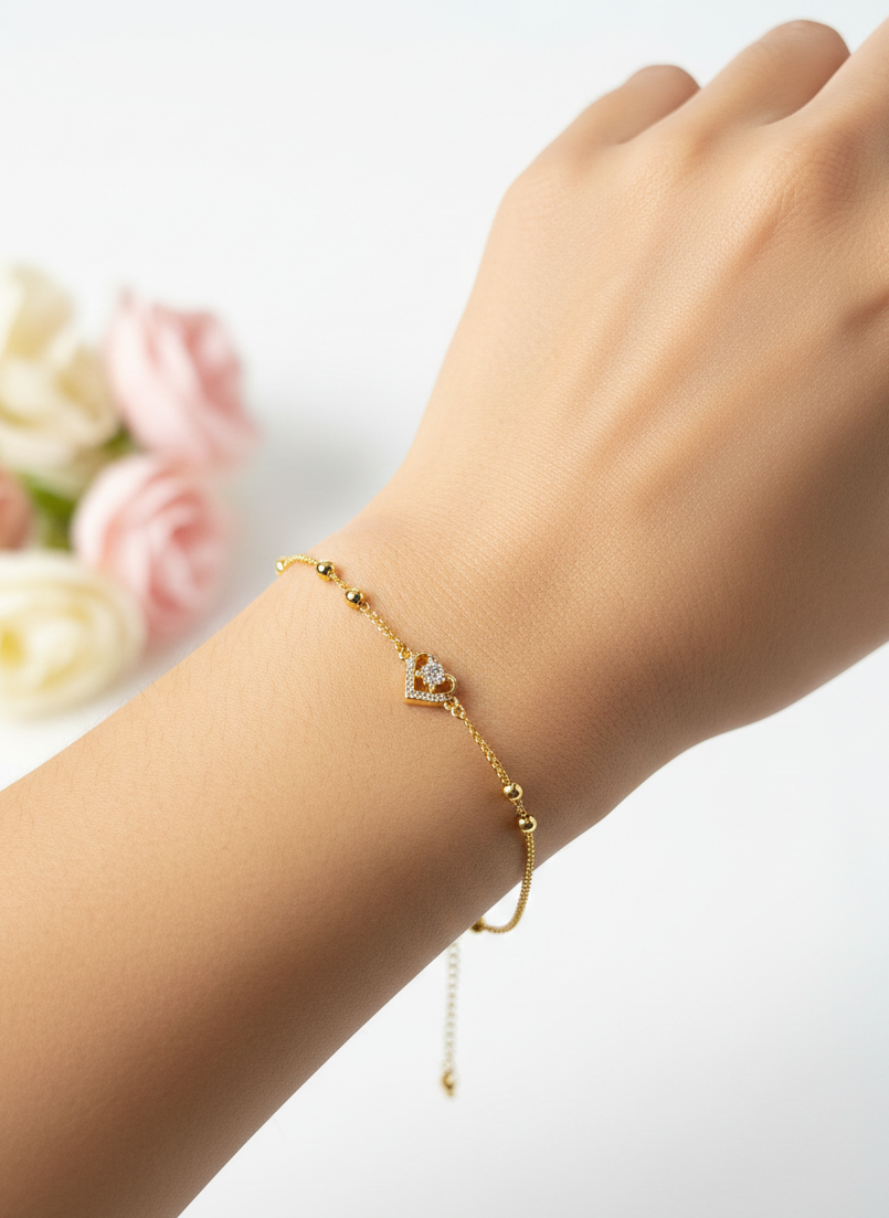 Heart Shaped Diamond Bracelet