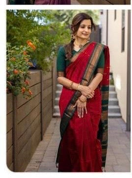 KALYANI SILK COTTON SAREE-RED-KPR139