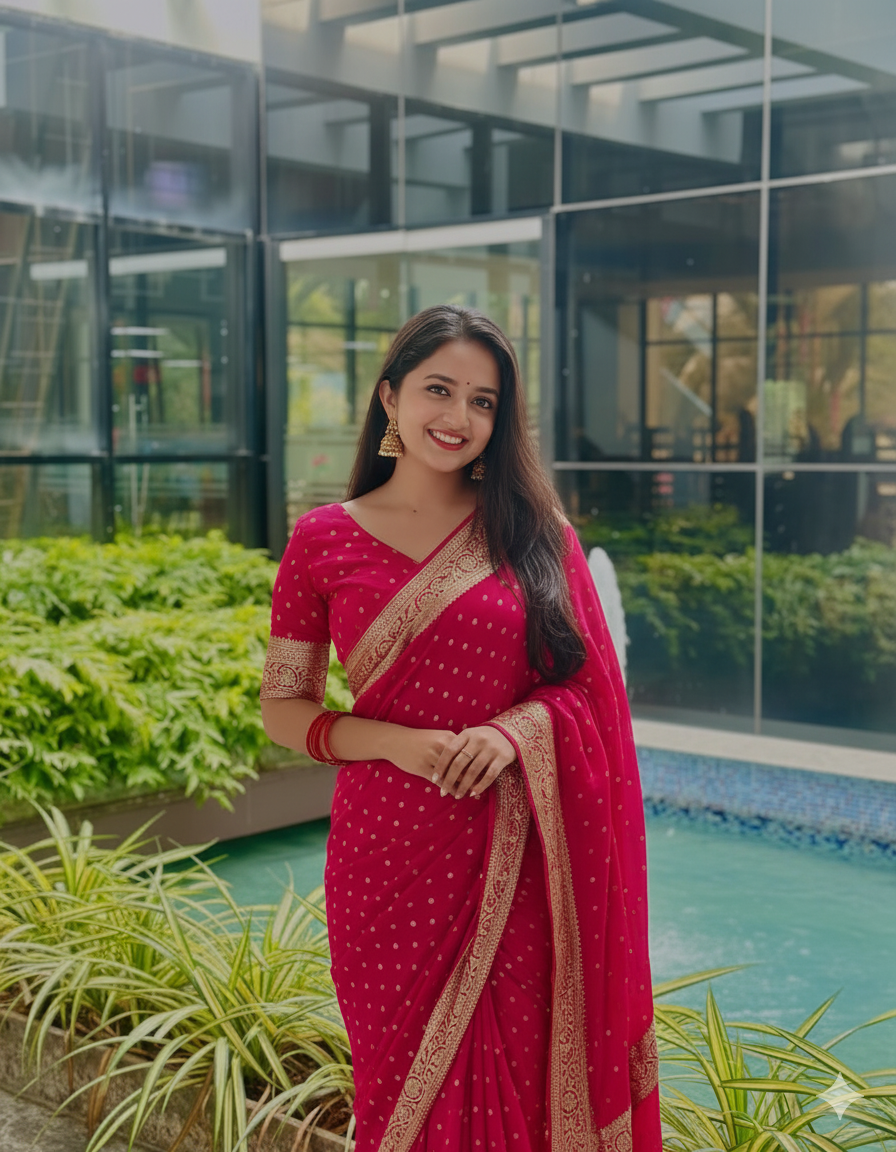 VISCOSE GEORGETTE WITH SMALL BUTTAS-colors available