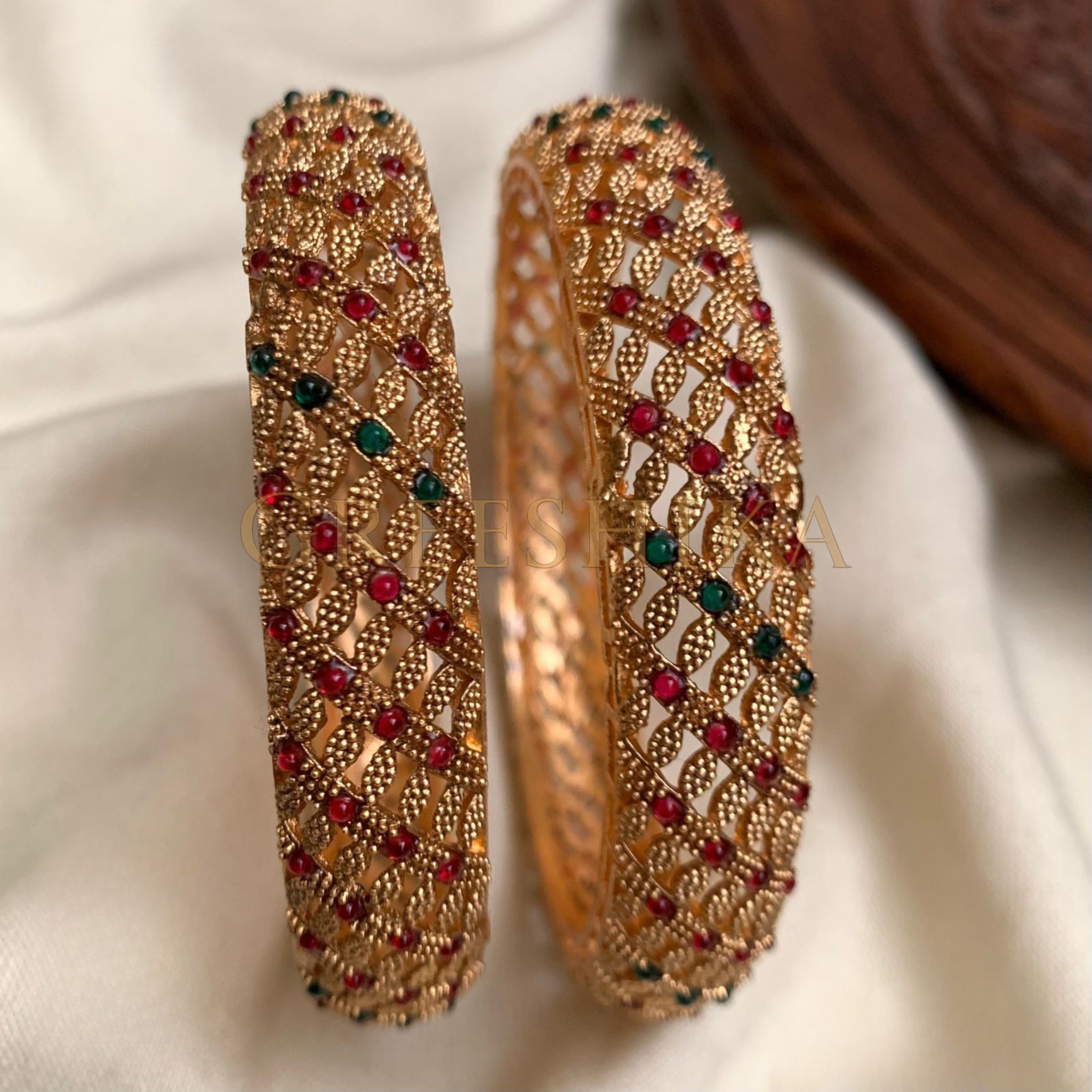 Embedded Stone Bangles – Greeshika