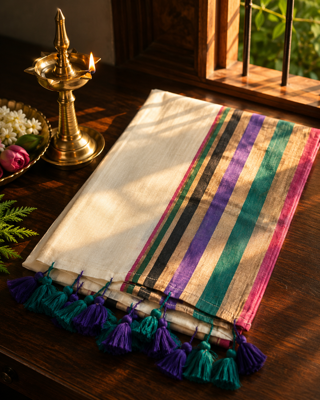 MulCotton Saree With Kanchi Border- MK06