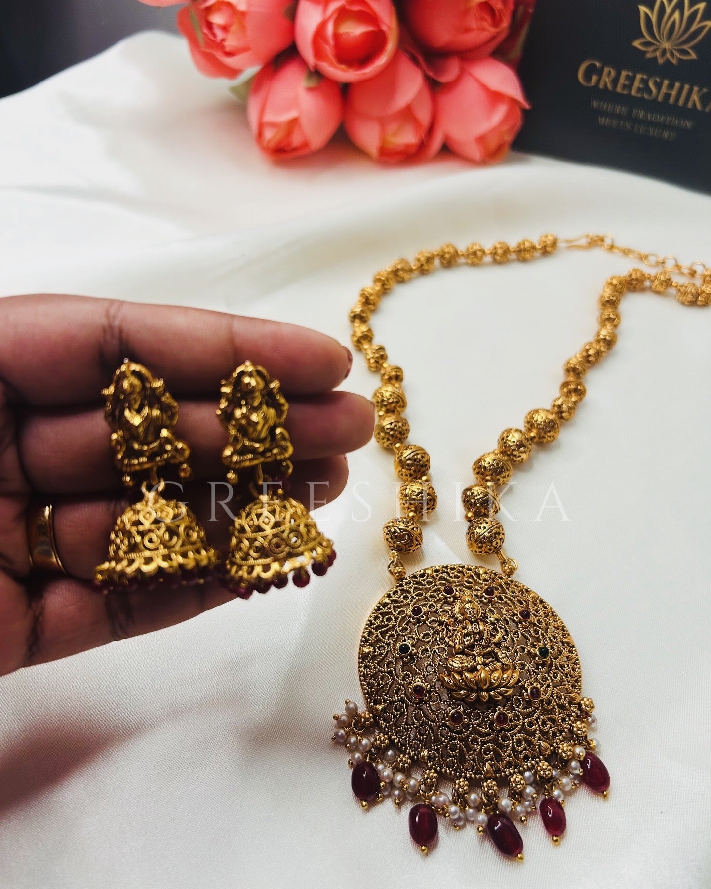 KEMP LAKSHMI PENDANT WITH JHUMKA