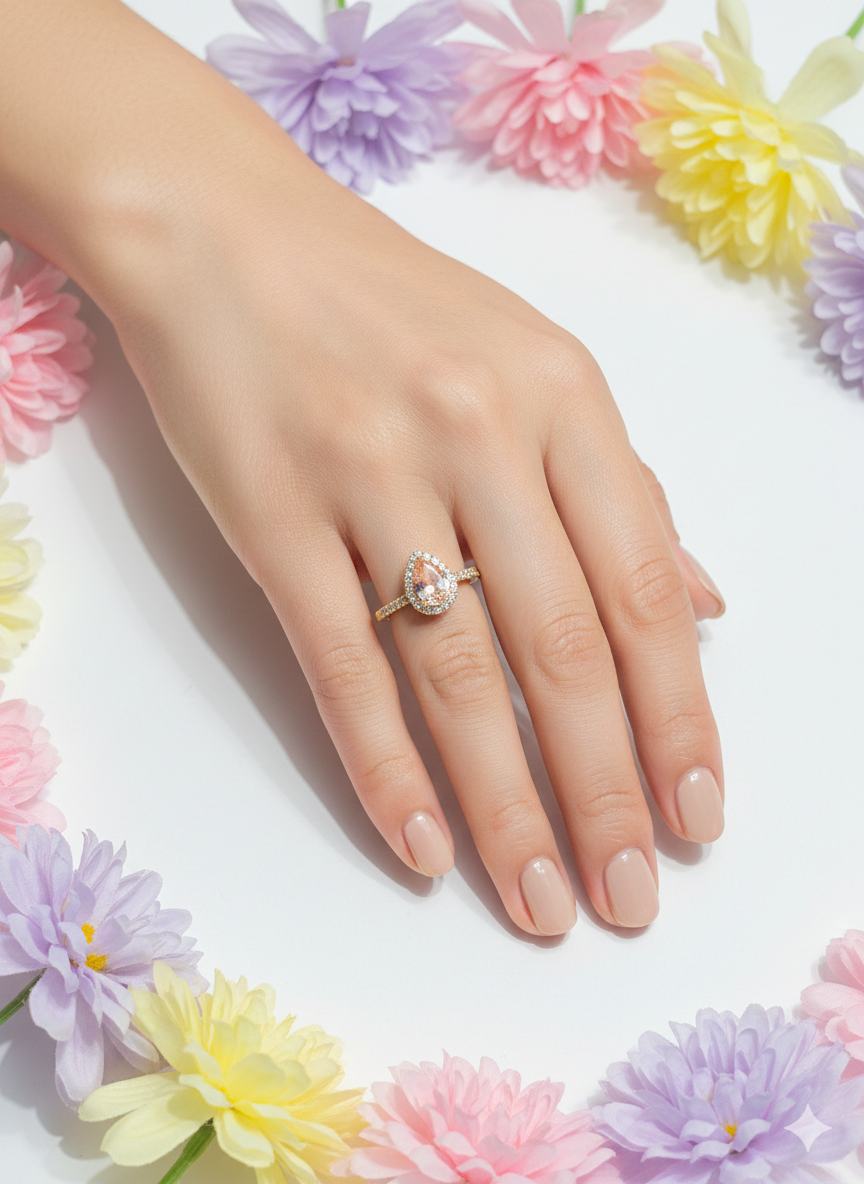 Almond ring-Orange Selenite