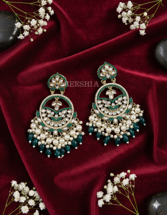Kundan Chaandbali Green - KG107