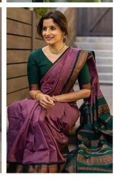 KALYANI SILK COTTON SAREE-VIOLET-KPV140