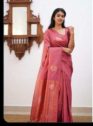 Banarasi SOFT SILK PEACH- SLP123