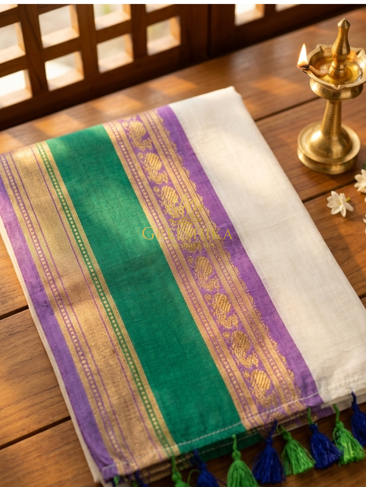 MulCotton Saree With Kanchi Border- Mk05