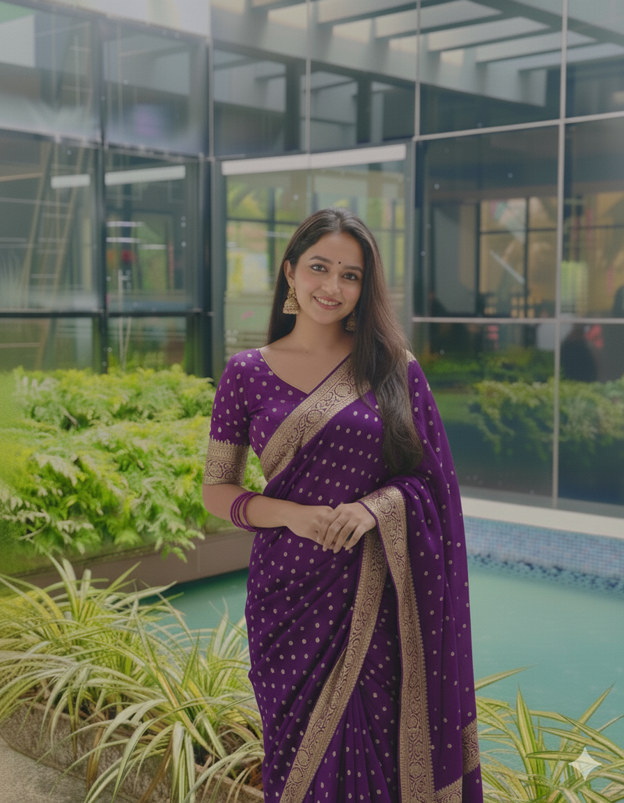 VISCOSE GEORGETTE WITH SMALL BUTTAS-colors available