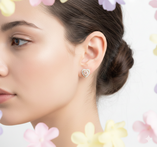 Heart Shaped Earrings-Orange Selenite