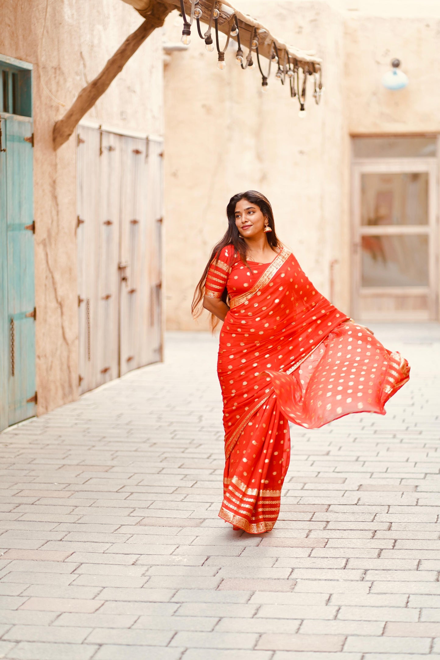 VISCOSE GEORGETTE WITH BIG BUTTAS-colors available