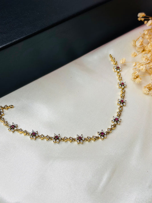 AD Flower Ruby Necklace
