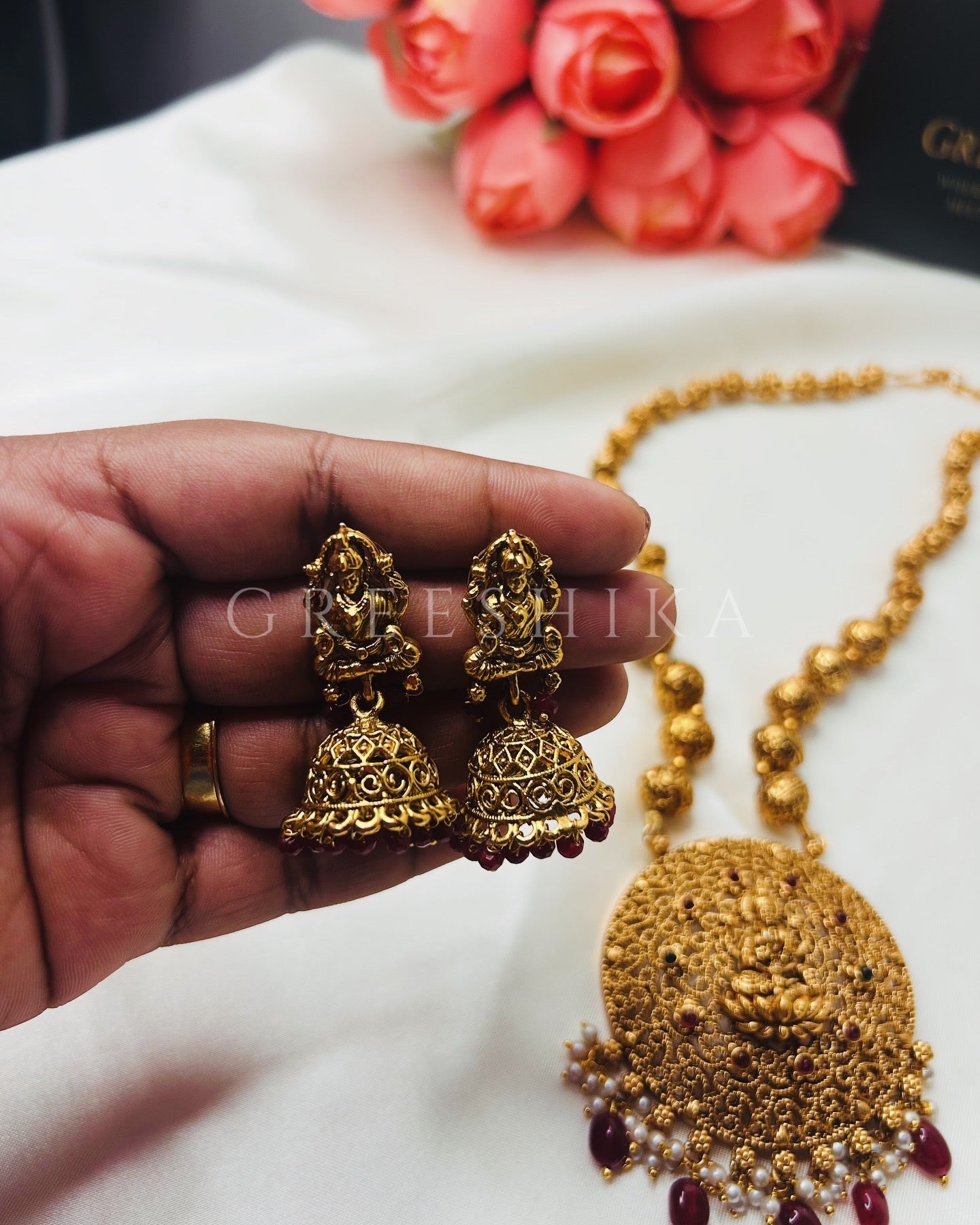 KEMP LAKSHMI PENDANT WITH JHUMKA