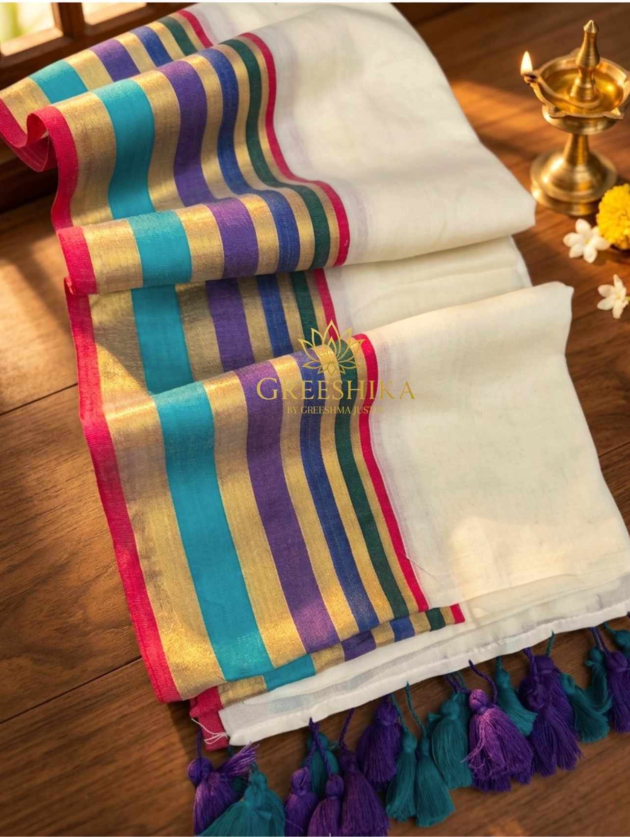 MulCotton Saree With Kanchi Border- MK06