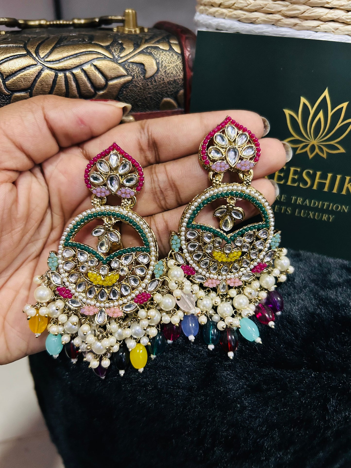 Kundan Chaandbali Multi color - KM106