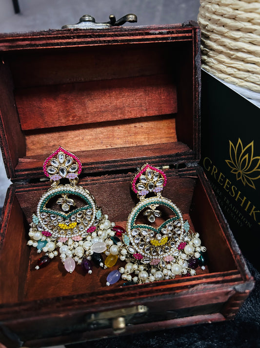 Kundan Chaandbali Multi color - KM106