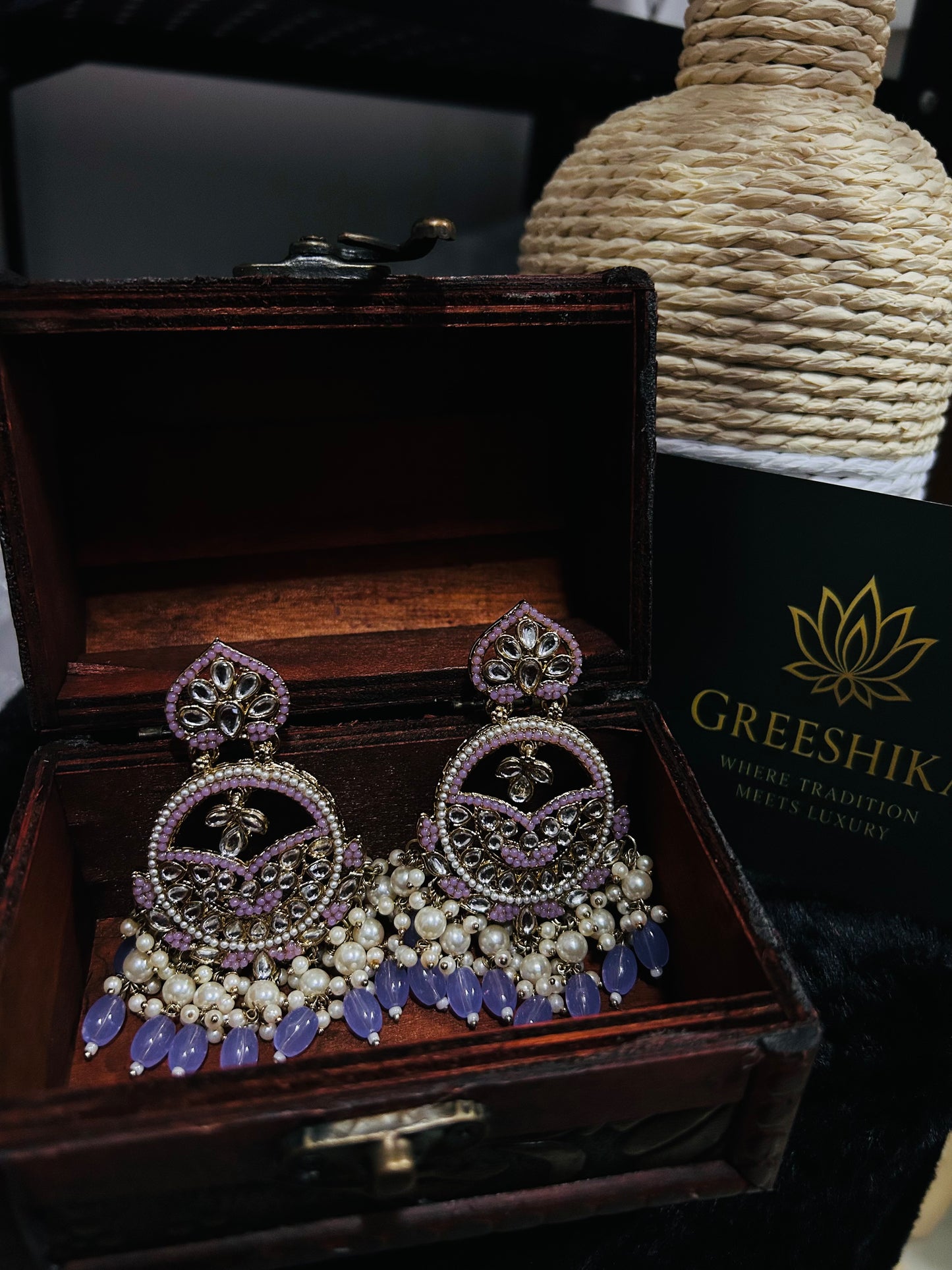 Kundan Chaandbali Purple - KP105