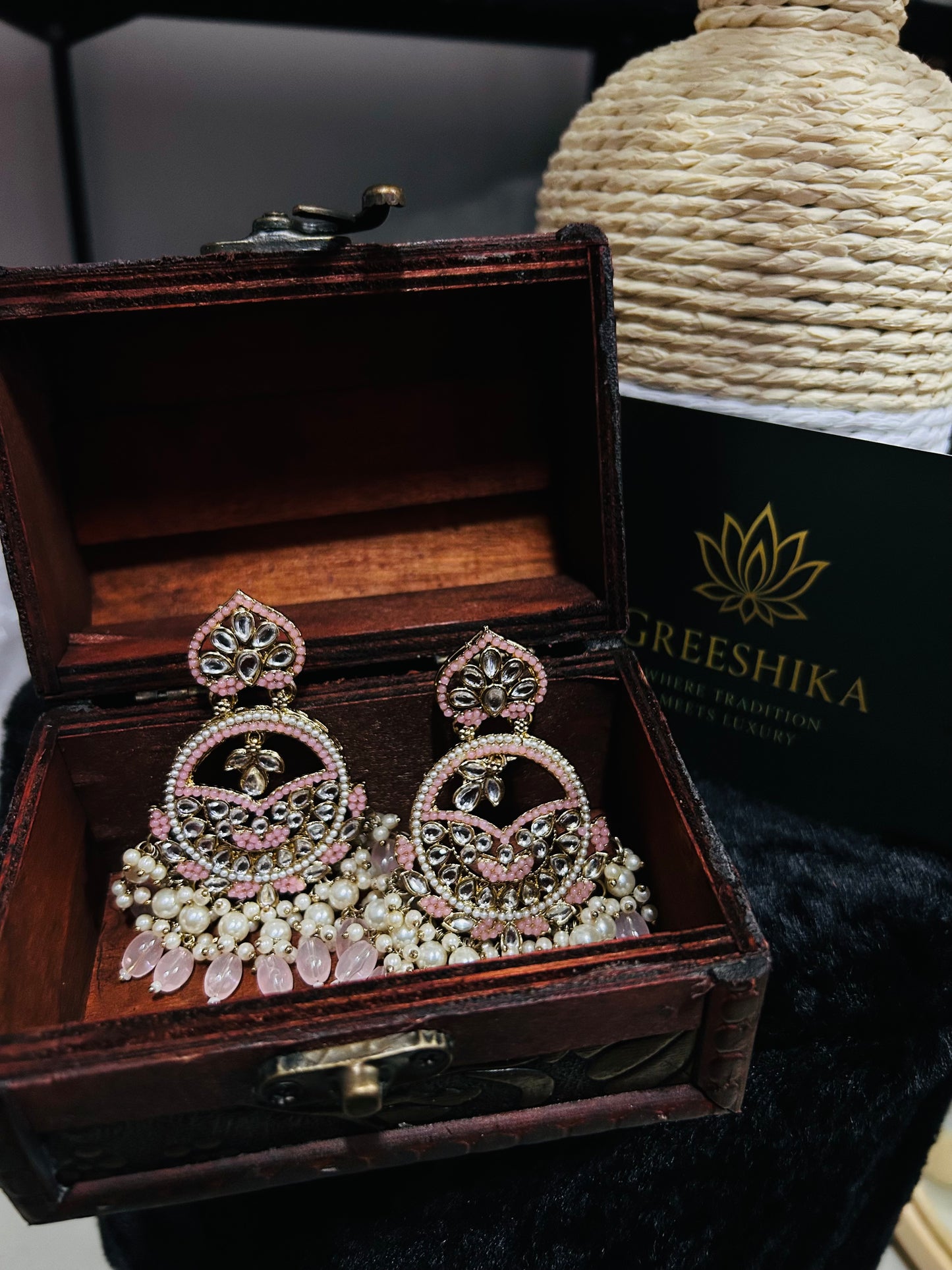 Kundan Chaandbali Pink - KP104
