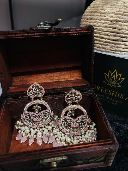 Kundan Chaandbali Pink - KP104