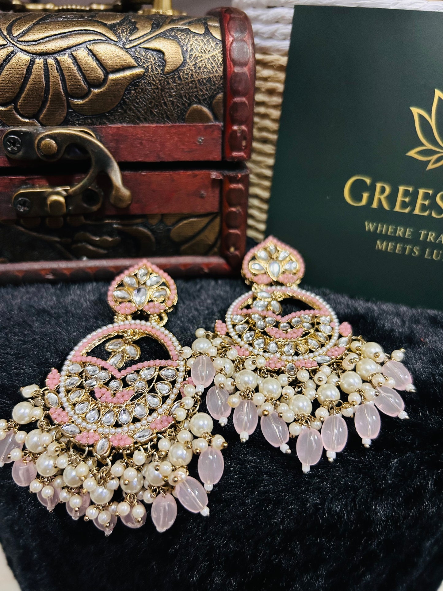 Kundan Chaandbali Pink - KP104