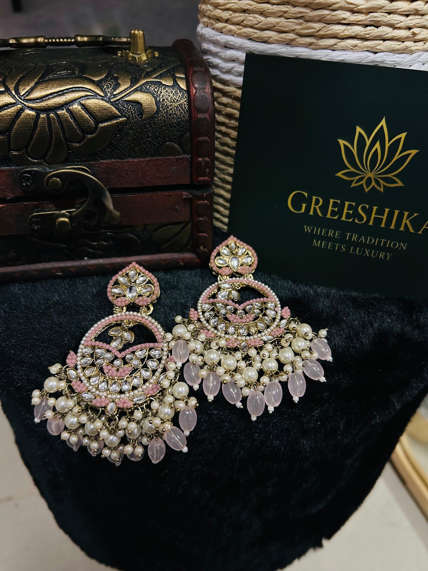 Kundan Chaandbali Pink - KP104