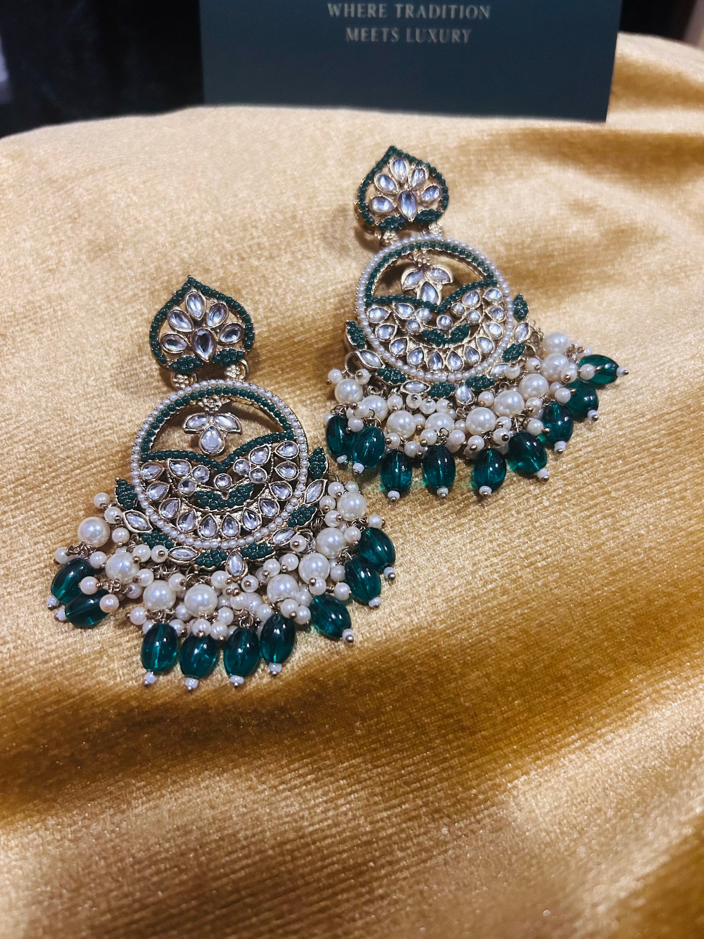 Kundan Chaandbali Green - KG107