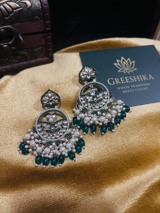 Kundan Chaandbali Green - KG107